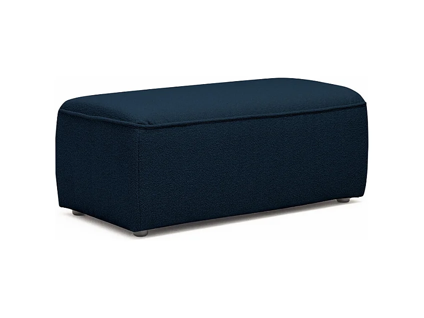 Noor - Pouf pour canapé modulable en tissu bouclette - Bleu marine