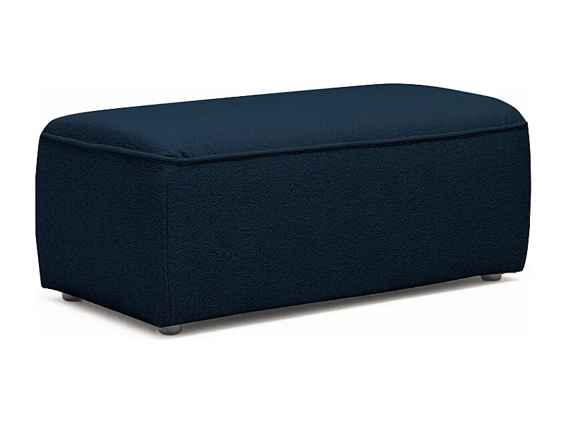 Noor - Pouf pour canapé modulable en tissu bouclette - Bleu marine