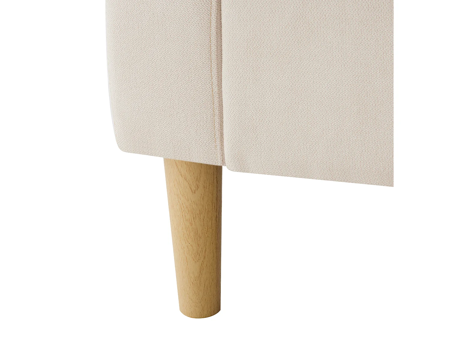 Sofá de canto em L de 3 lugares com 2 almofadas, suporte para copos e arrumação, tecido bege de algodão e linho