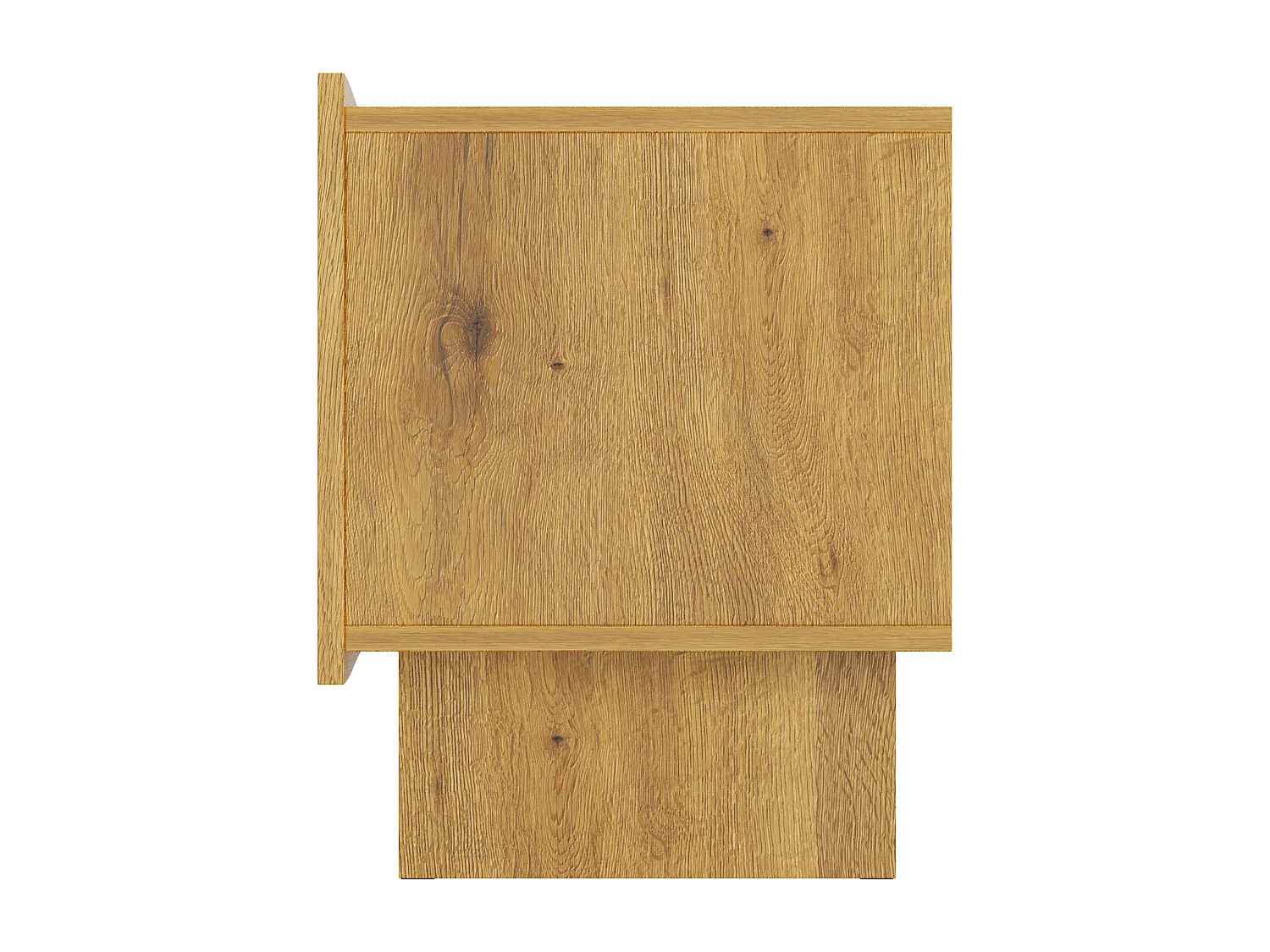 Meuble TV couleur naturelle avec 4 portes et passe-câbles, design à motifs ondulés 155x36x47cm