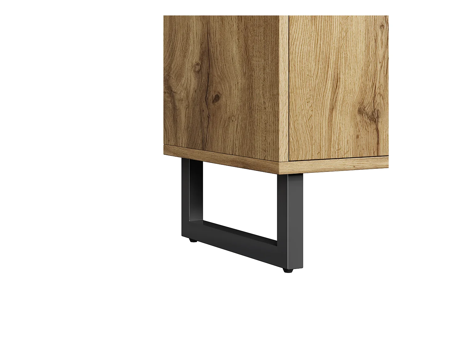 Armoire naturelle avec 2 tiroirs et 2 portes, étagères ouvertes, matériau MDF 110x38x186 cm