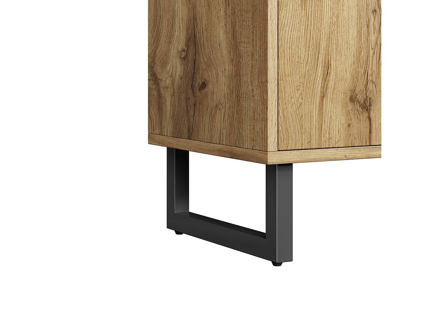 Armoire naturelle avec 2 tiroirs et 2 portes, étagères ouvertes, matériau MDF 110x38x186 cm