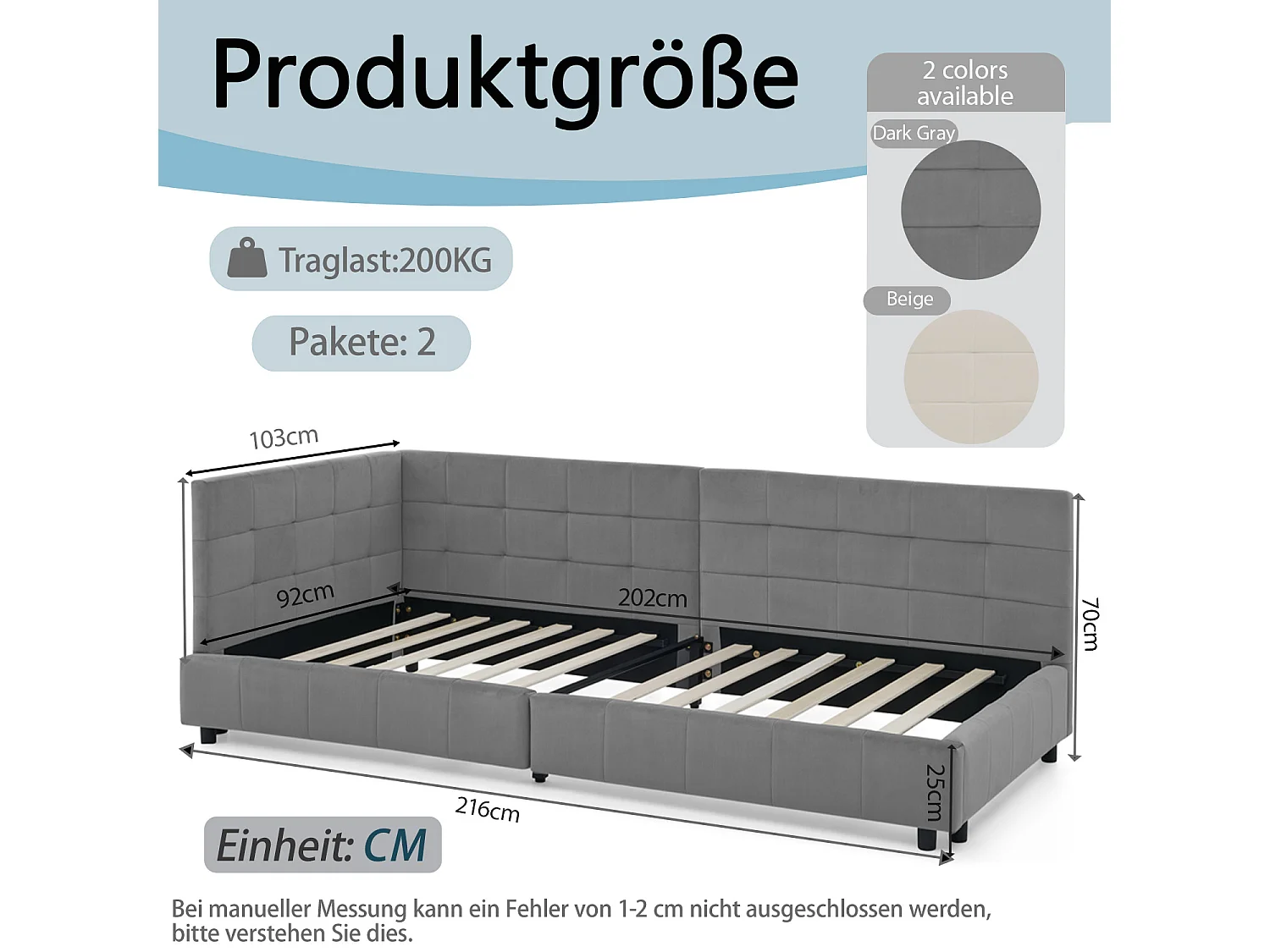 Cama individual infantil gris oscuro 90x200cm, respaldo alto, tejido de terciopelo, sin colchón