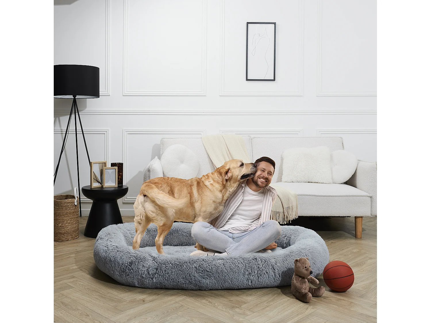 Panier Coussin Pour Animal Xxl Gris