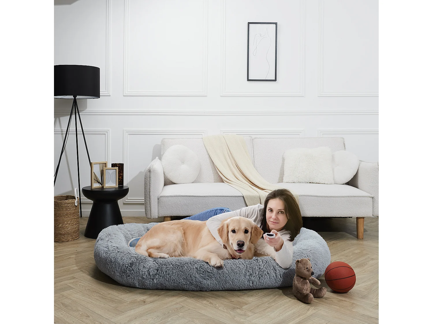 Panier Coussin Pour Animal Xxl Gris