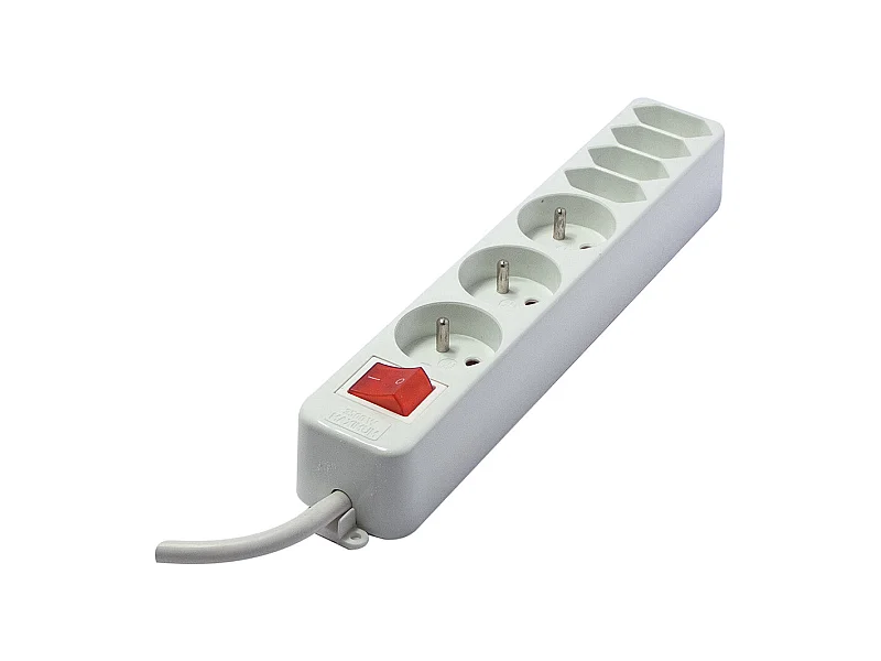 Bloc parafoudre 3x16A+4x2,5A + interrupteur - 3m - Chacon