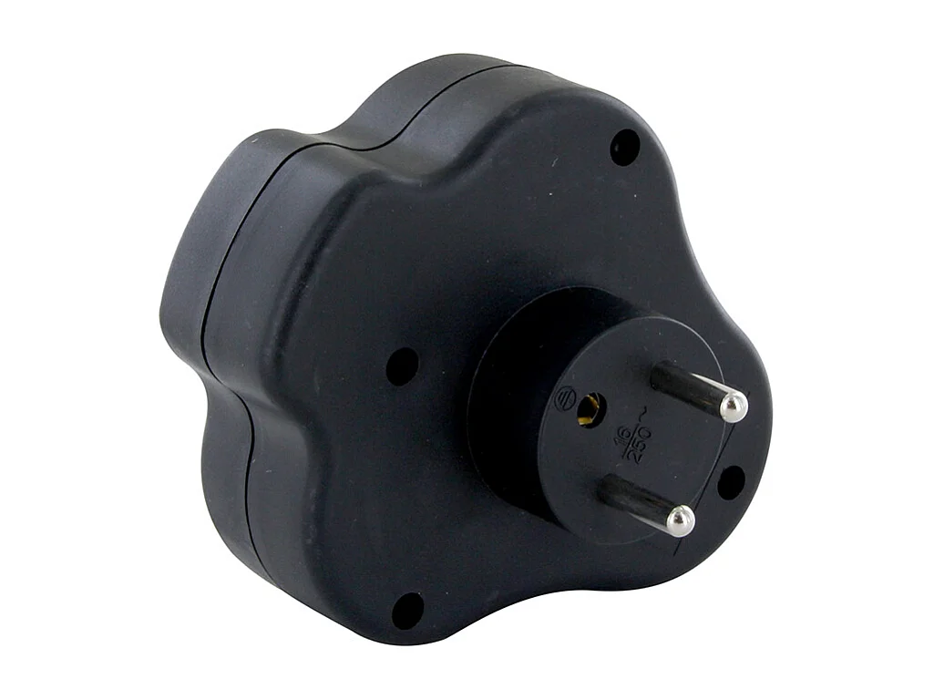 Domino 3x16A + interrupteur - Noir - Chacon