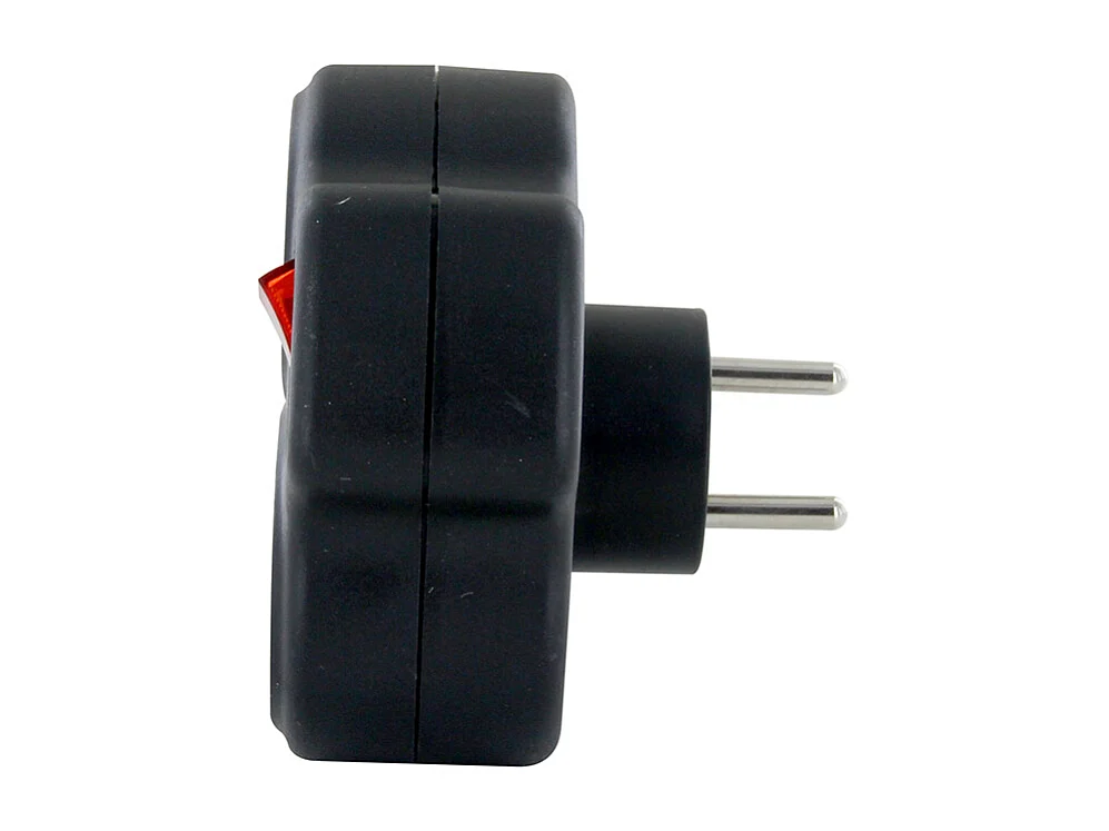 Domino 3x16A + interrupteur - Noir - Chacon