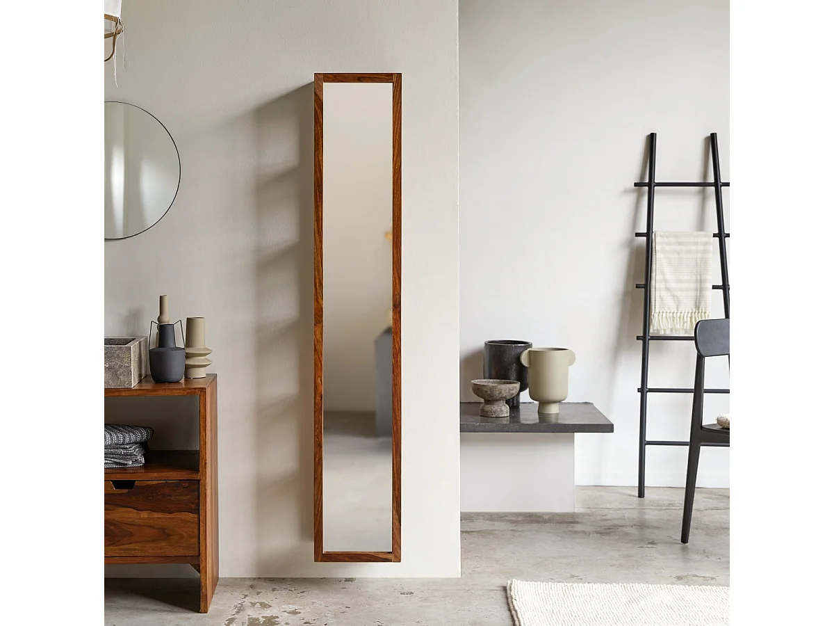 Colonna specchio dritta in legno di palissandro 30 Twig