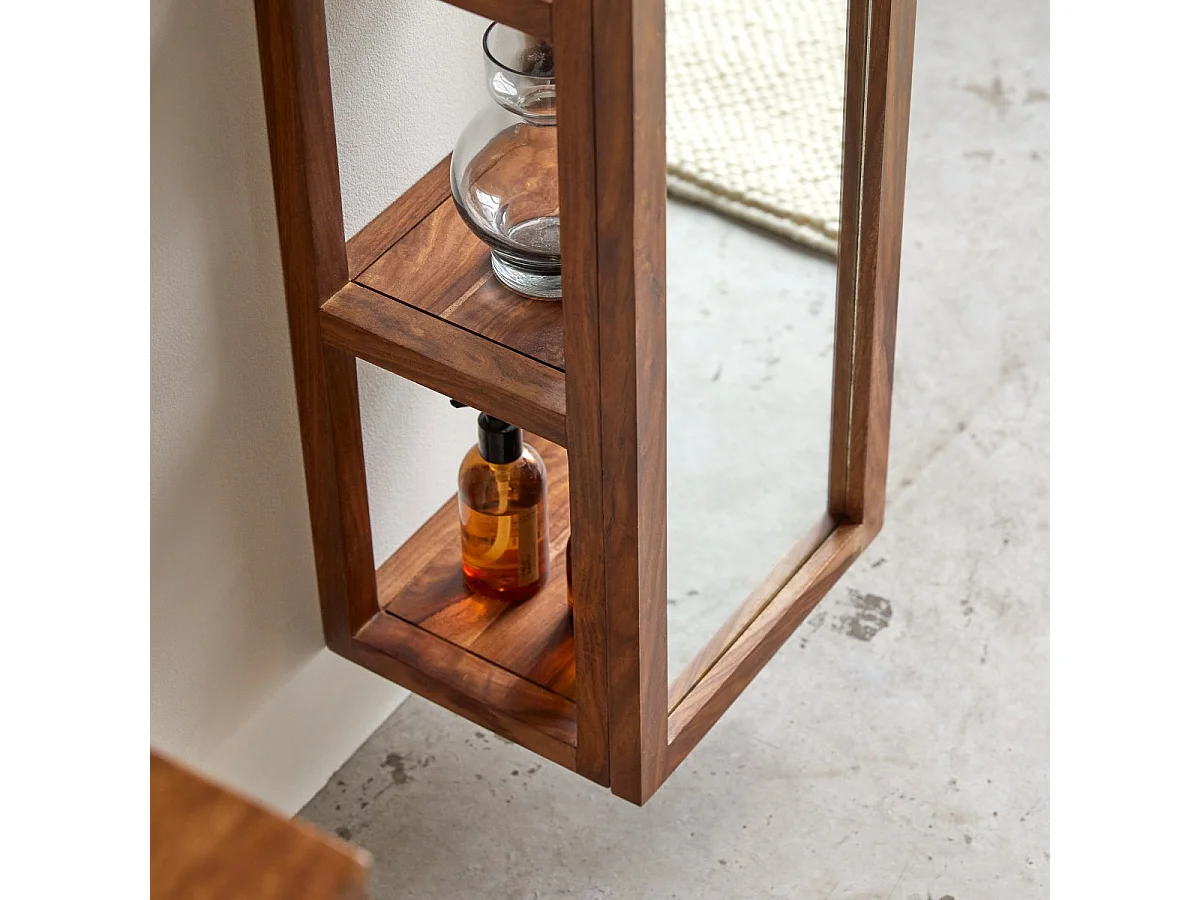 Colonna specchio dritta in legno di palissandro 30 Twig