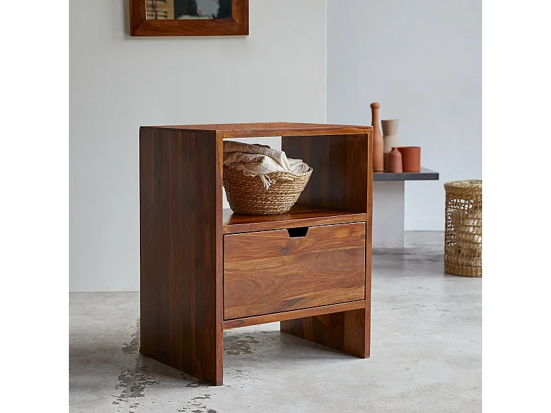 Mobile contenitore in palissandro massello Kwarto 60 cm