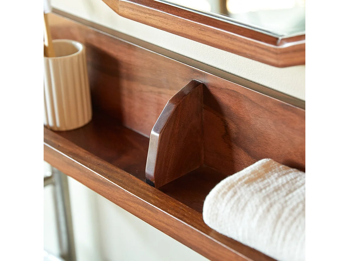 Badezimmerwandregal aus massivem Palisanderholz, 140 cm