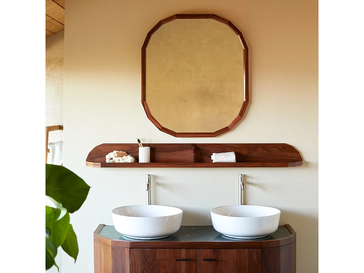 Mensola da parete per il bagno in palissandro massello 140 cm