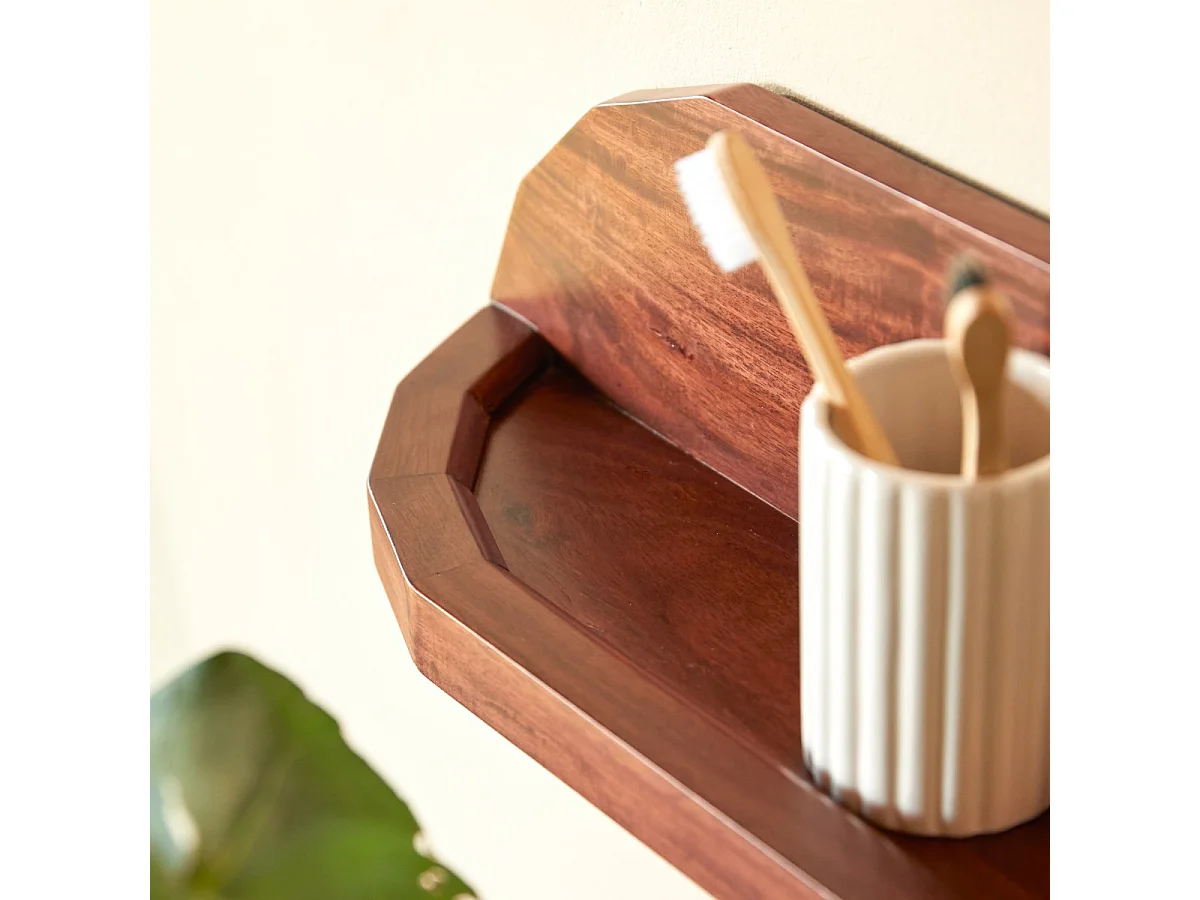 Badezimmerwandregal aus massivem Palisanderholz, 60 cm