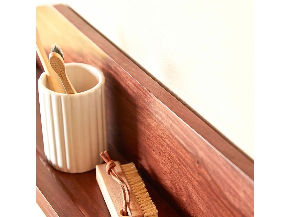 Mensola da parete per il bagno in legno di palissandro massello 60 cm