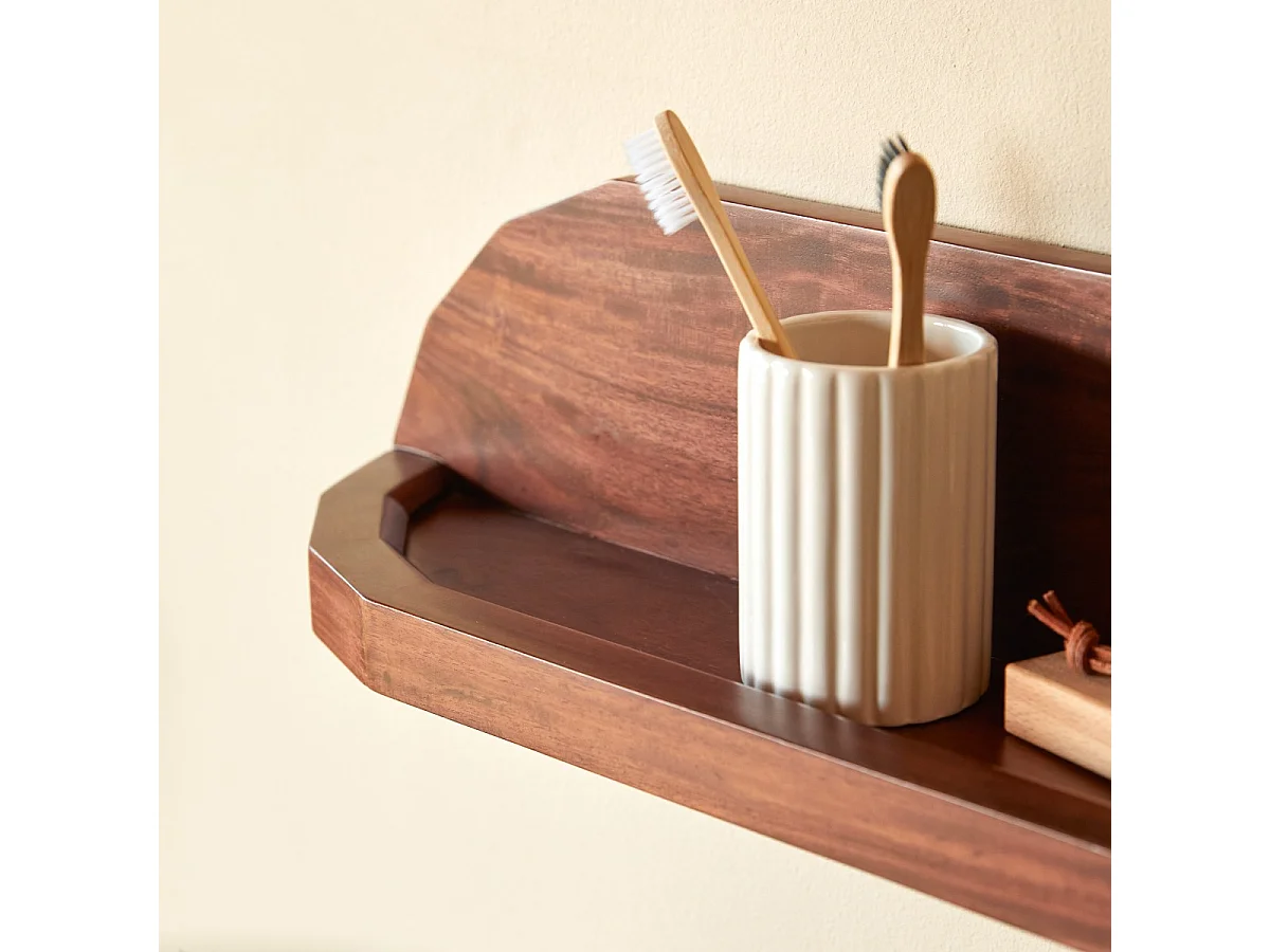 Mensola da parete per il bagno in legno di palissandro massello 60 cm