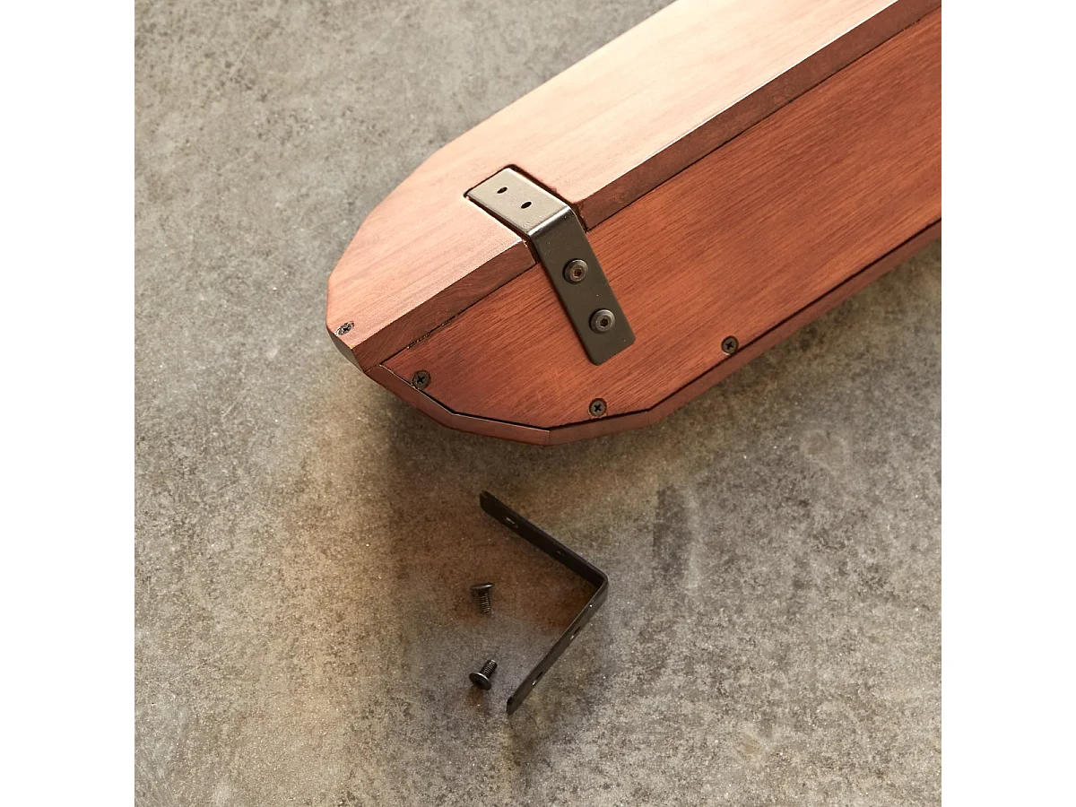 Mensola da parete in legno di palissandro massello e marmo verde 60 cm