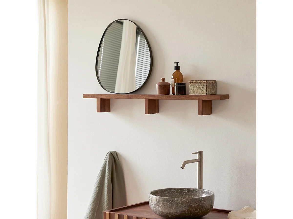 Wandregal Regal horizontale Wandanbringung Palisanderholz Tikamoon