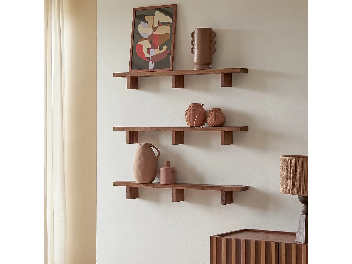 Wandregal Regal horizontale Wandanbringung Palisanderholz Tikamoon