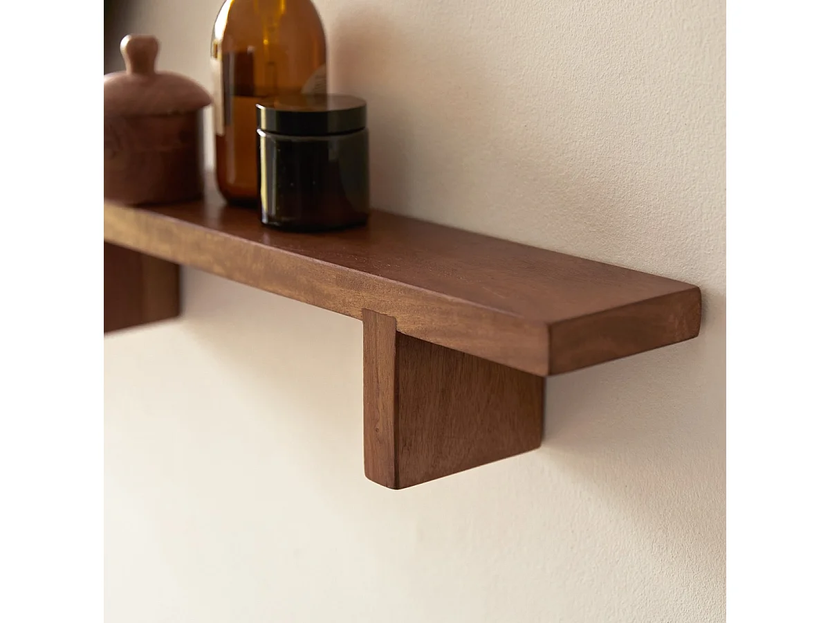 Scaffale a parete per bagno orizzontale in legno di palissandro Bahya