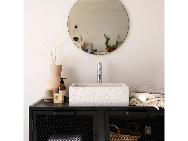 Elegantes Waschbecken aus Marmor- und Premium-Terrazzo Made White