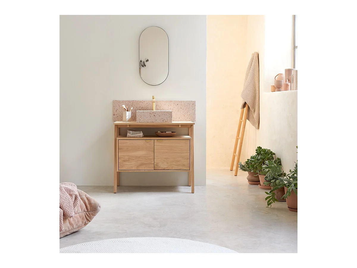 Fliesenspiegel Ava aus Premium-Terrazzo Pink 100 cm