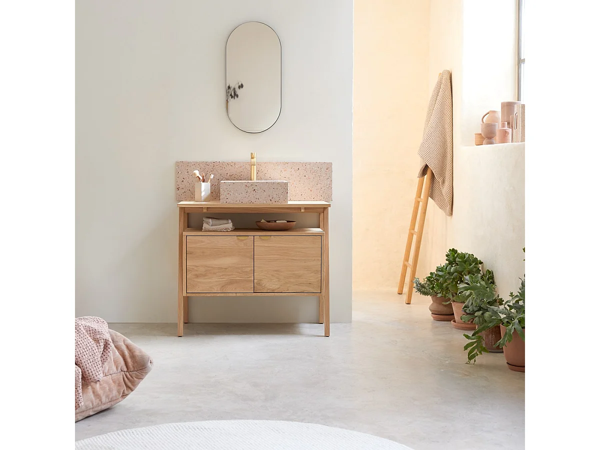 Fliesenspiegel Ava aus Premium-Terrazzo Pink 100 cm