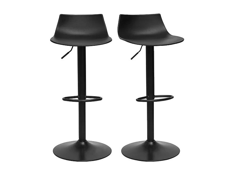 Taburetes de bar regulables en diseño negro (juego de 2) KELLY