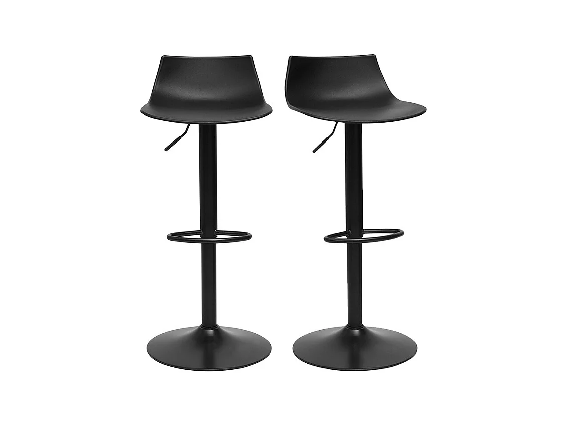 Tabourets de bar réglables design noirs (lot de 2) KELLY