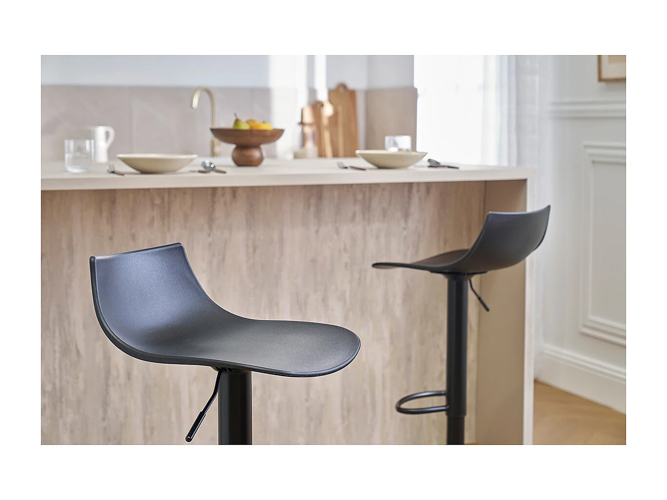 Sgabelli da bar regolabili design neri (set di 2) KELLY