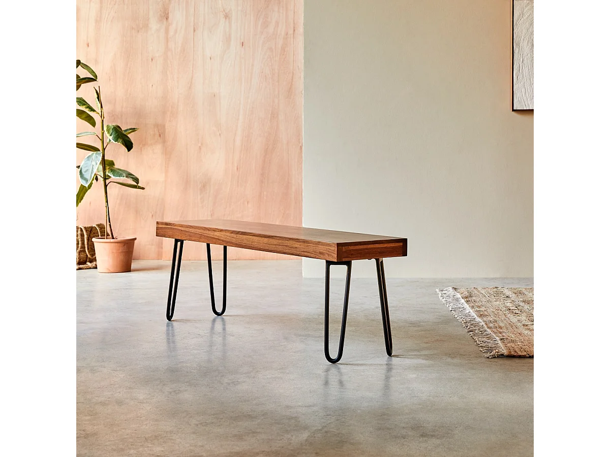 Panca in legno di palissandro 135 Helga