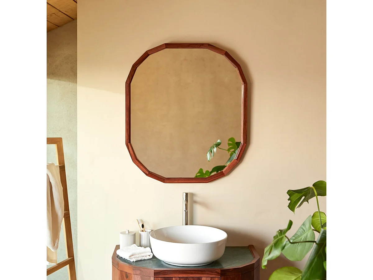 Specchio in legno di palissandro massello 80x70 cm Jade