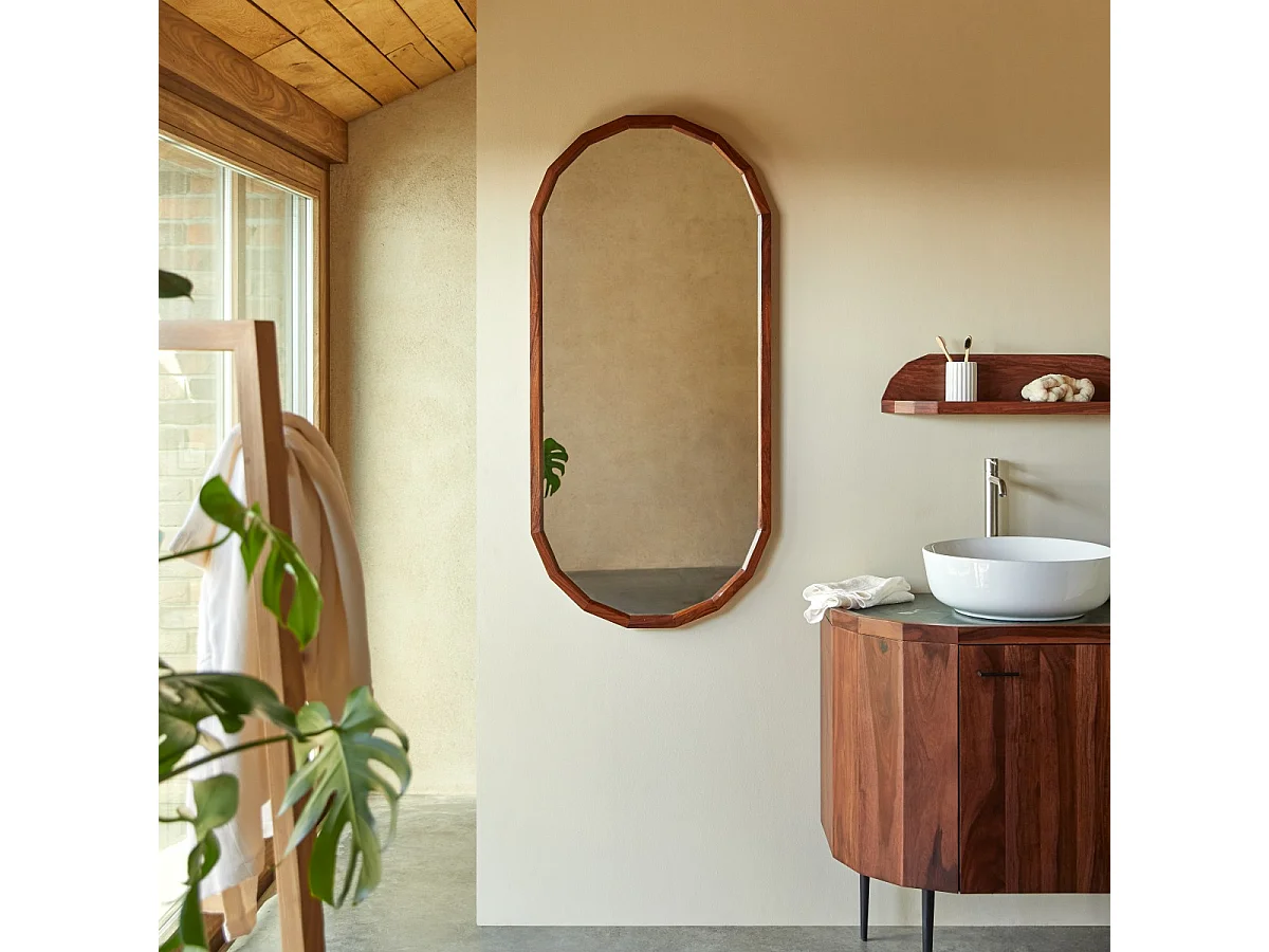 Specchio in legno di palissandro massello 120x56 cm Jade