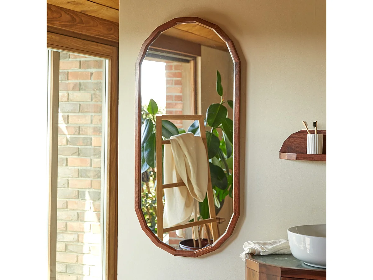 Specchio in legno di palissandro massello 120x56 cm Jade