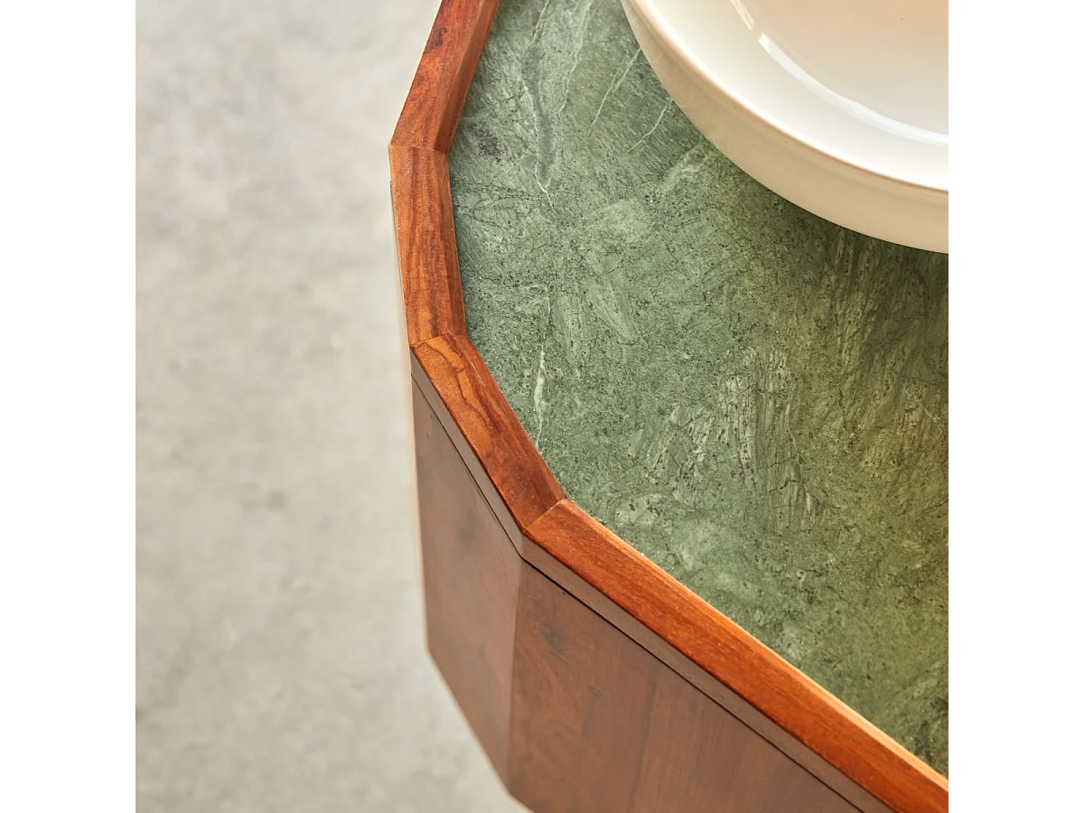 Waschtischunterschrank Jade aus massivem Palisanderholz und Marmor 120 cm