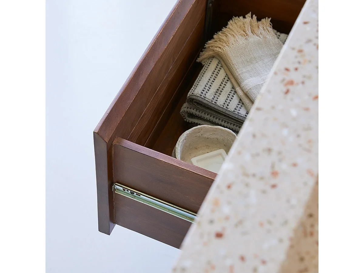 Mobile per il Bagno in palissandro massello e terrazzo premium Pink 120