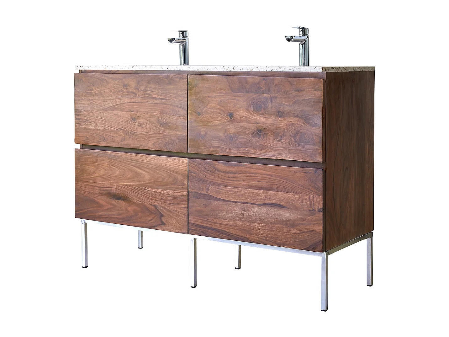 Mobile per il Bagno in palissandro massello e terrazzo premium Pink 120