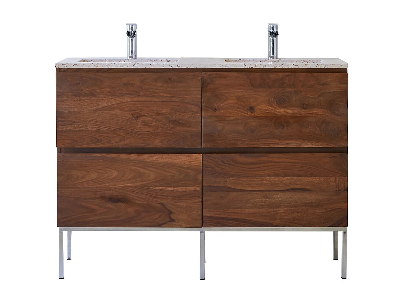 Mobile per il Bagno in palissandro massello e terrazzo premium Pink 120