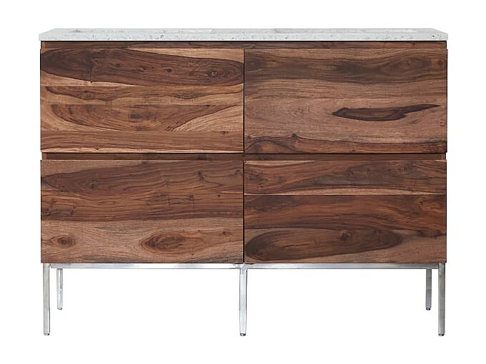 Badmbel Nova aus massivem Palisander und  Premium-Terrazzo Moon 120