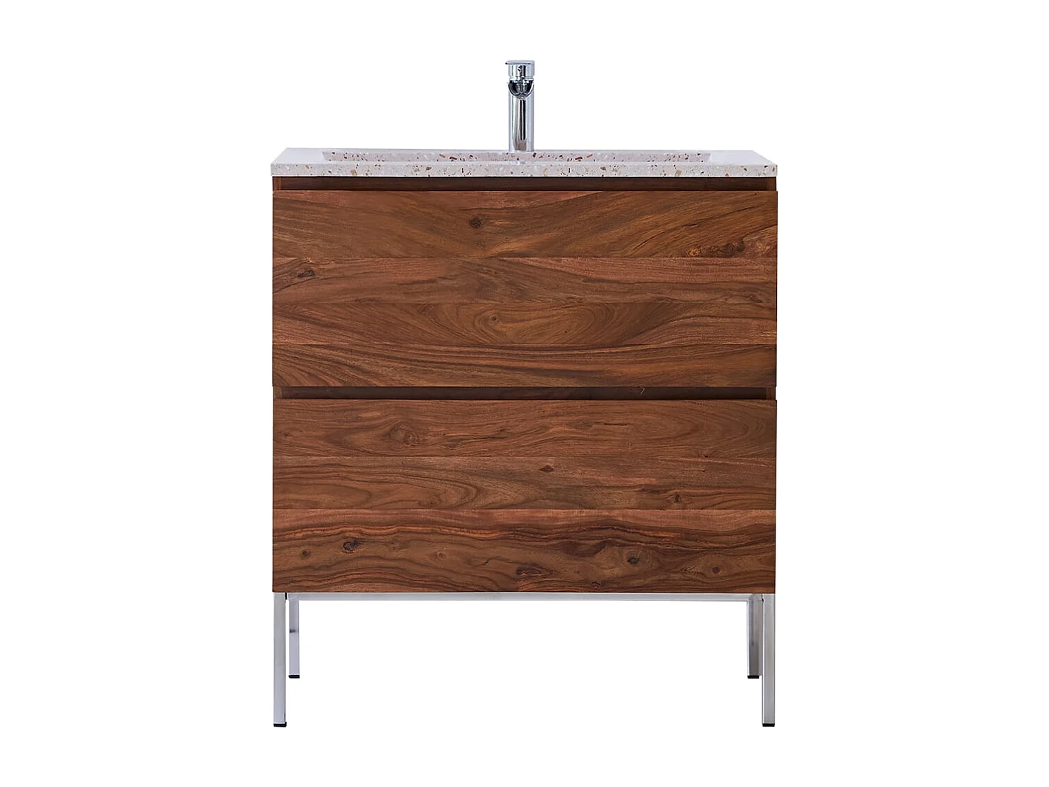 Mobile per il Bagno in legno di palissandro massello e terrazzo premium