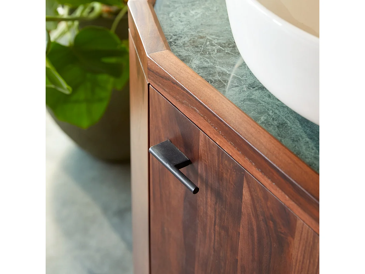 Mobile sotto lavabo in legno di palissandro massello e marmo 80 cm Jade