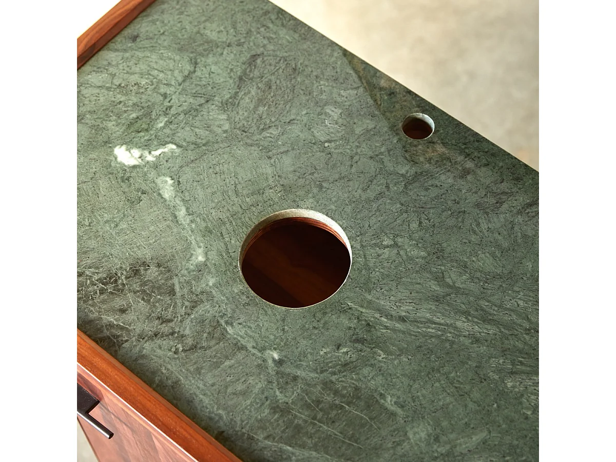 Mobile sotto lavabo in legno di palissandro massello e marmo 80 cm Jade