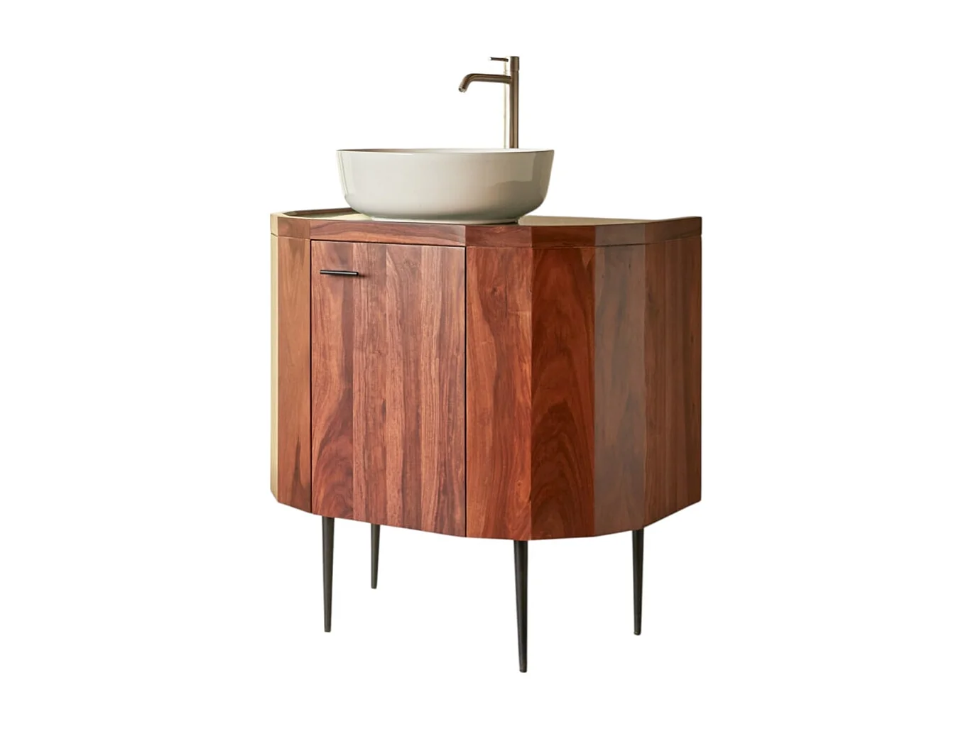 Mobile sotto lavabo in legno di palissandro massello e marmo 80 cm Jade