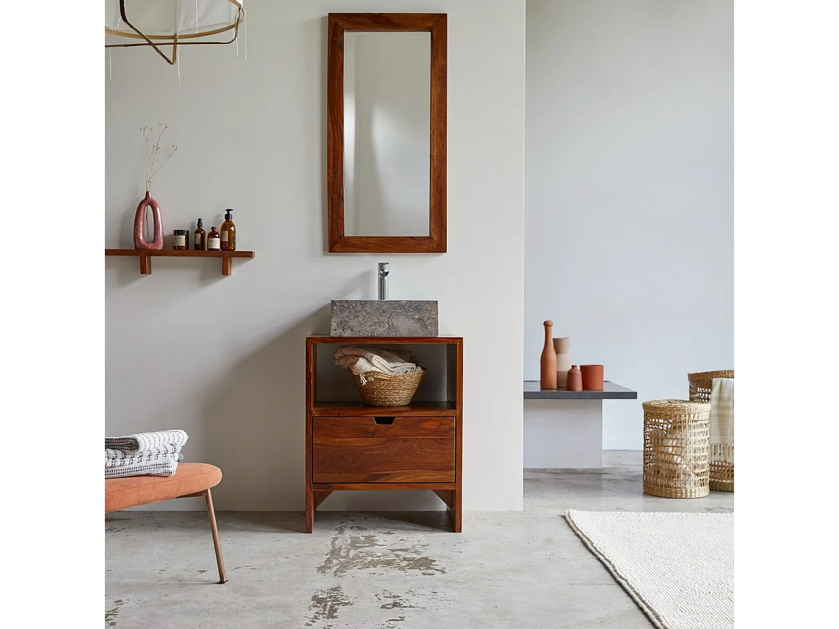 Waschtischunterschrank Kwarto aus massivem Palisanderholz 60 cm