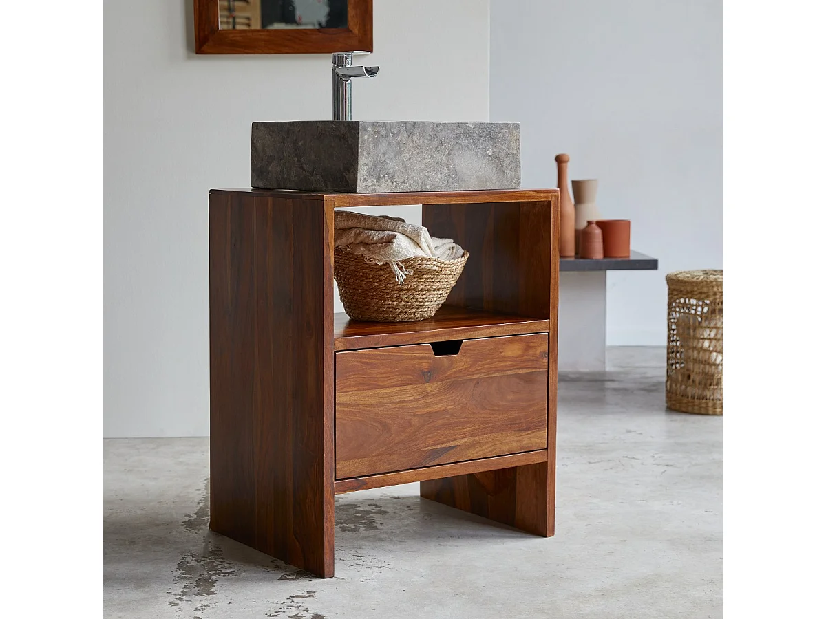 Waschtischunterschrank Kwarto aus massivem Palisanderholz 60 cm