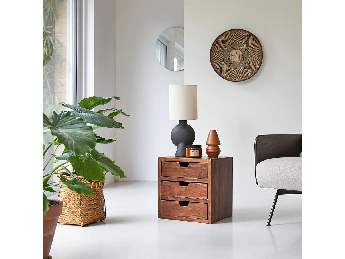 Regal mit Schubkästen kombinierbar Würfel Palisander massives Holz Neu Tikamoon