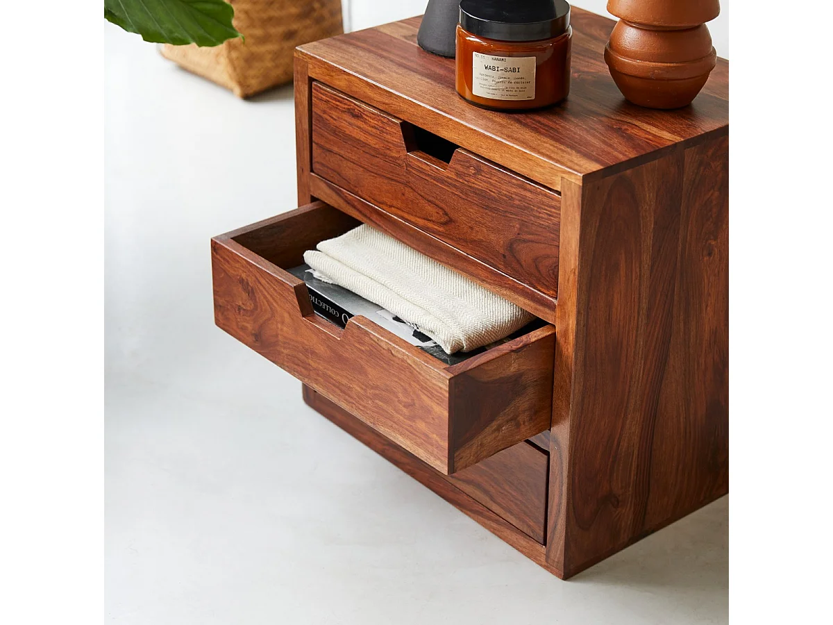 Regal mit Schubkästen kombinierbar Würfel Palisander massives Holz Neu Tikamoon