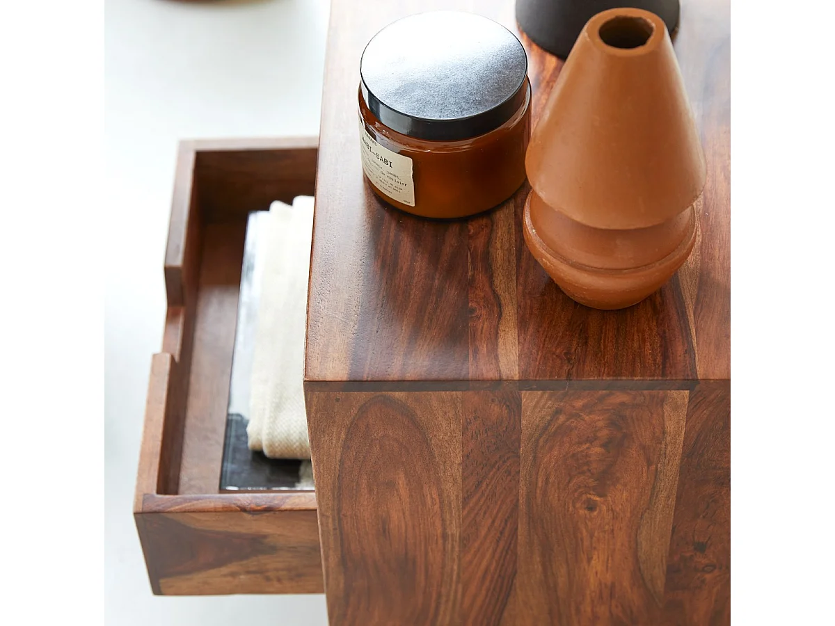 Regal mit Schubkästen kombinierbar Würfel Palisander massives Holz Neu Tikamoon