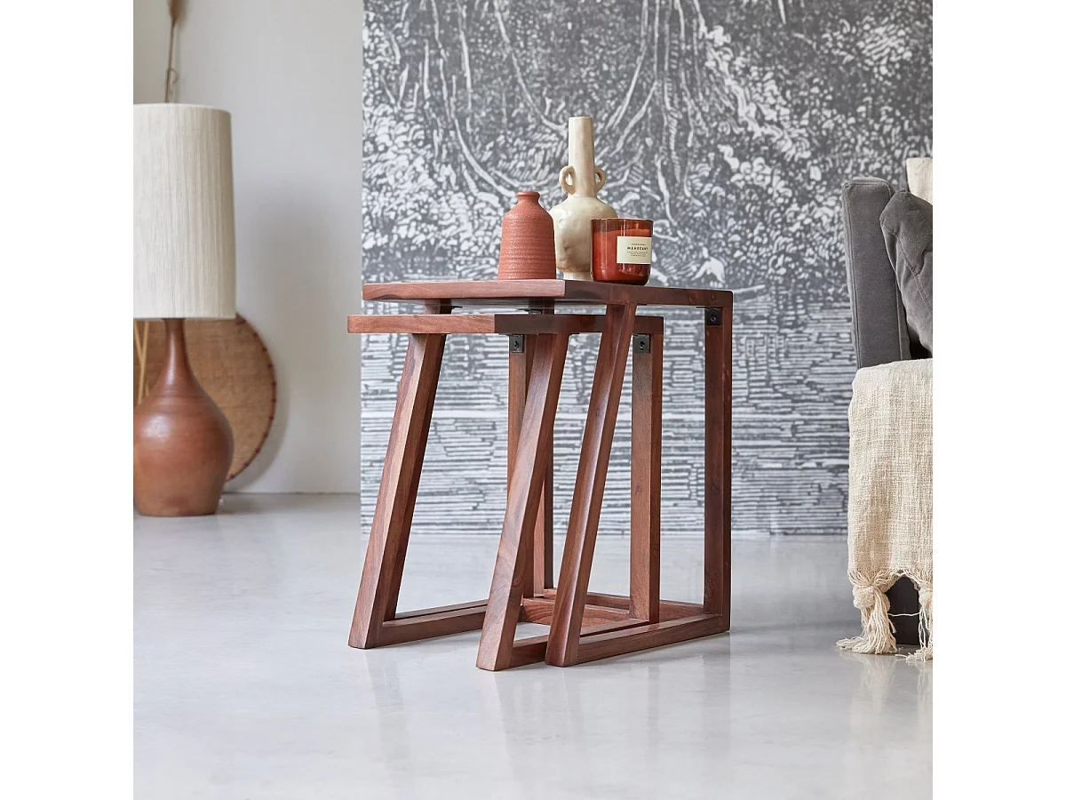 Tavolini impilabili in legno di palissandro Gaspard