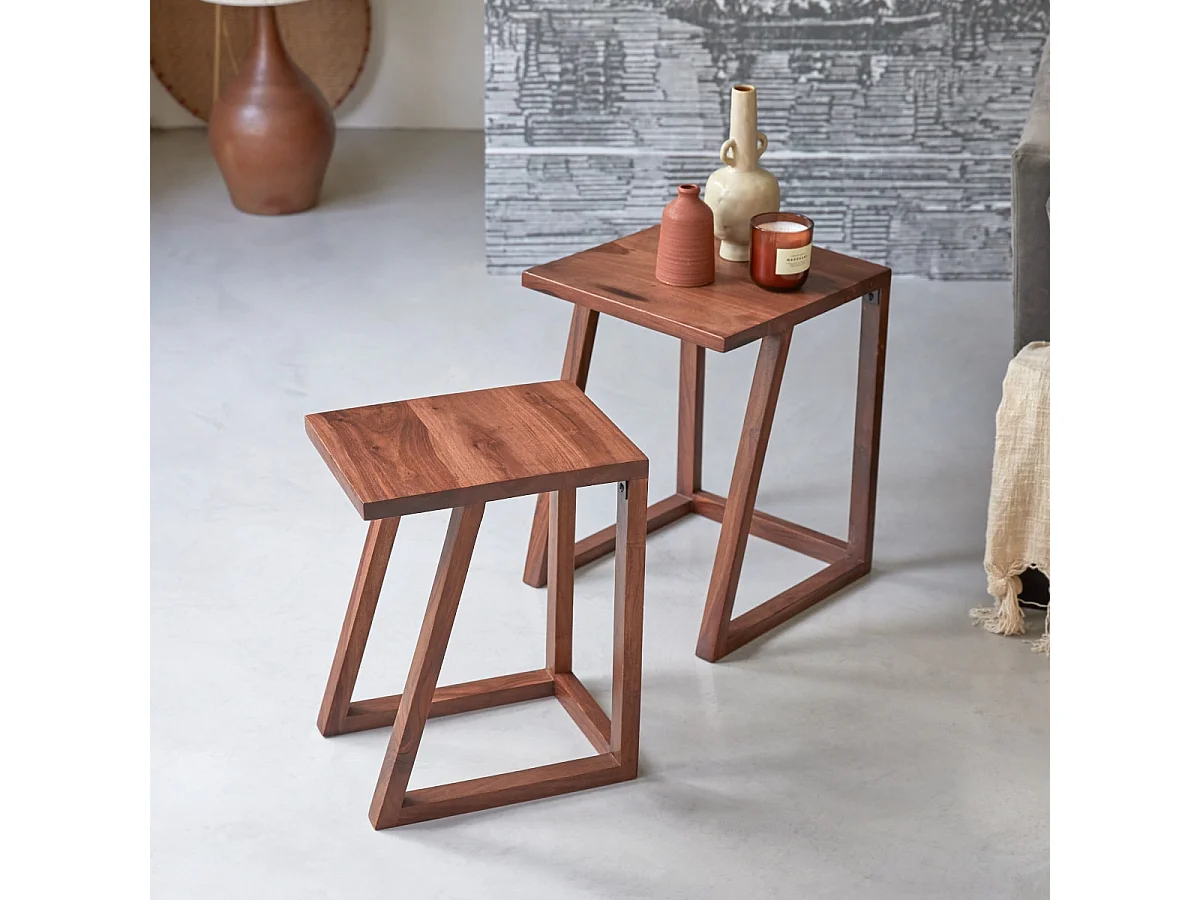 Tavolini impilabili in legno di palissandro Gaspard